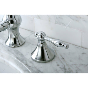 Naples Two-Handle 3-Hole Deck Mount Widespread Bathroom Faucet with Brass Pop-Up