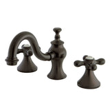 Vintage Two-Handle 3-Hole Deck Mount Widespread Bathroom Faucet with Brass Pop-Up