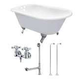 Aqua Eden 54-Inch Cast Iron Roll Top Clawfoot Tub Combo with Faucet and Supply Lines