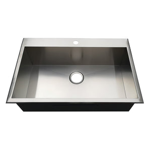 Uptowne 31.5-Inch Stainless Steel Self-Rimming 1-Hole Single Bowl Drop-In Kitchen Sink