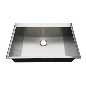 Uptowne 33-Inch Stainless Steel Self-Rimming 1-Hole Single Bowl Drop-In Kitchen Sink