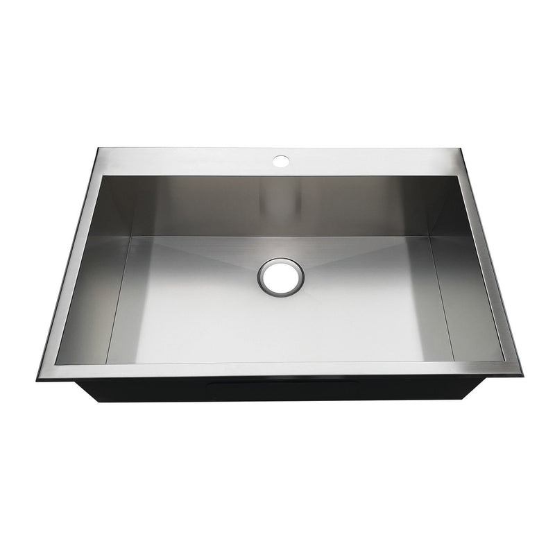 Uptowne 33-Inch Stainless Steel Self-Rimming Single Bowl Drop-In Kitchen Sink
