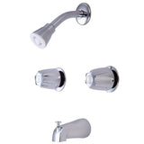 Generic Two-Handle 4-Hole Wall Mount Tub and Shower Faucet