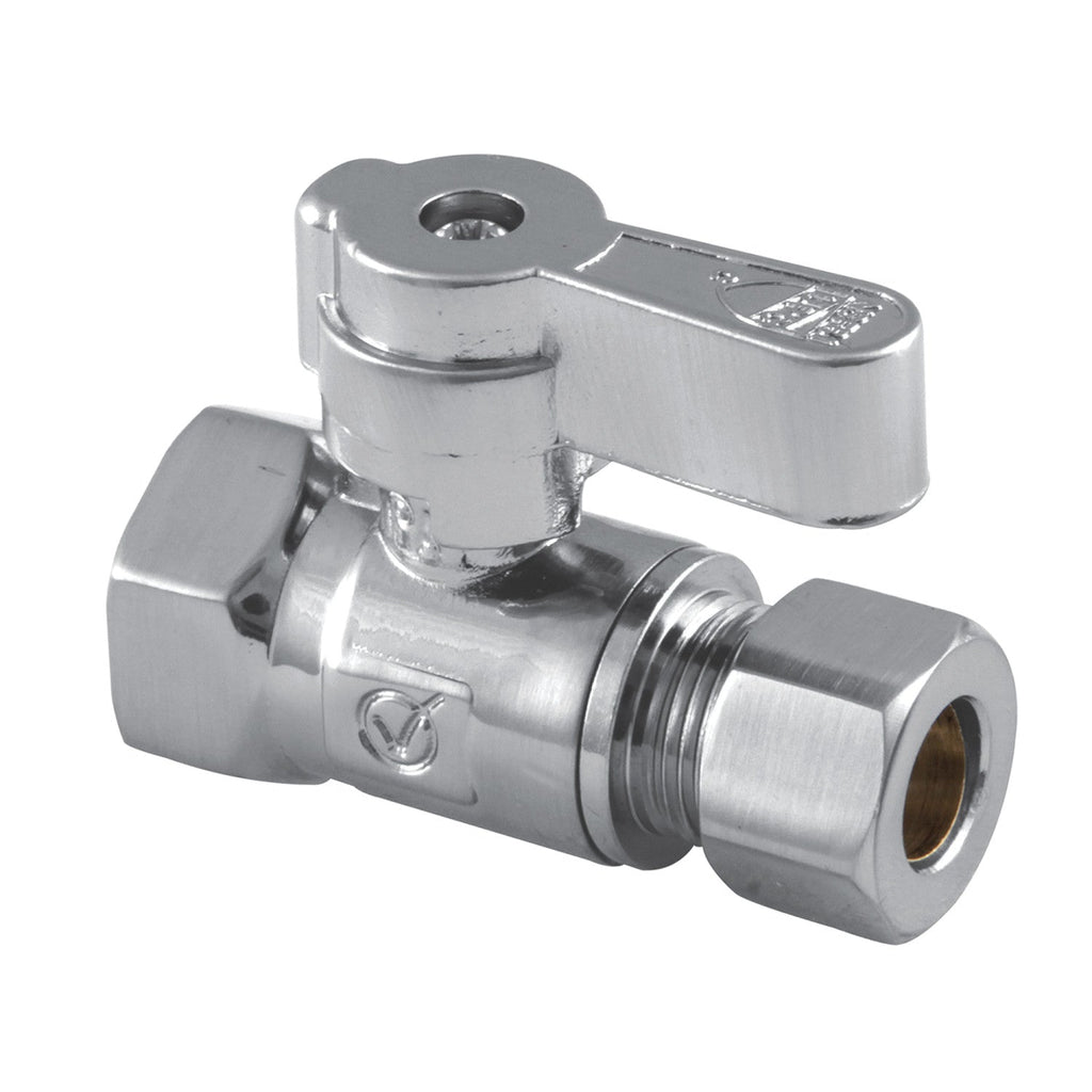 3/8-Inch FIP x 3/8-Inch OD Compression Quarter-Turn Straight Stop Valve