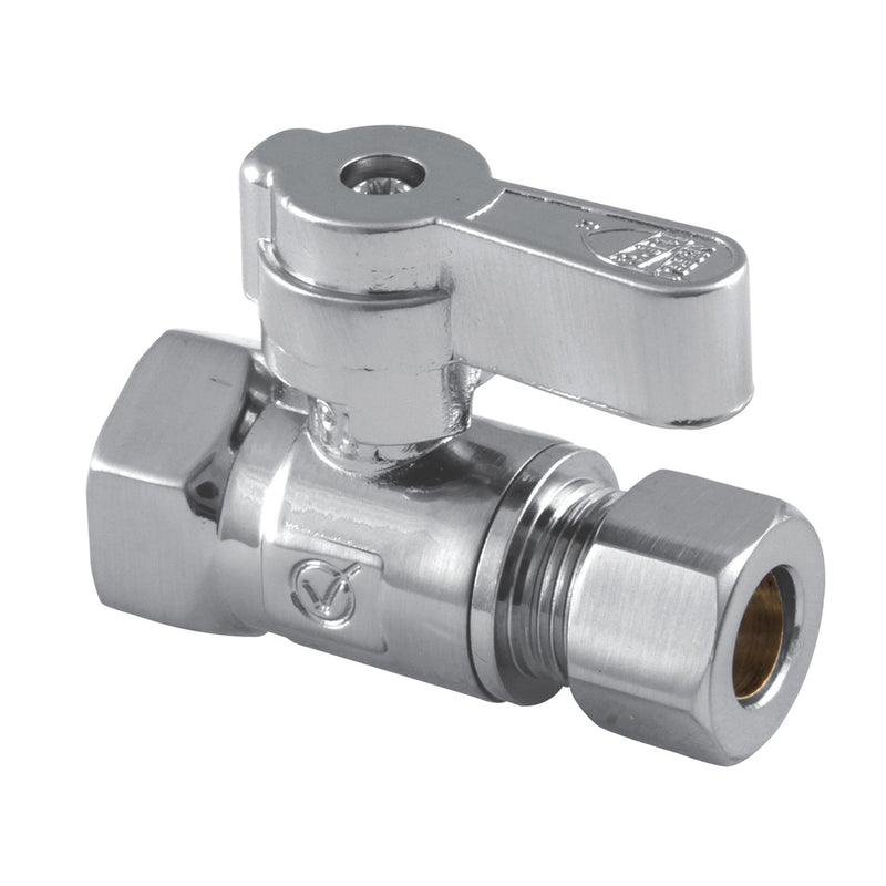 3/8-Inch FIP x 3/8-Inch O.D. Comp Quarter-Turn Straight Shut-Off Valve