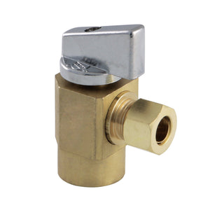 Columbia 1/2-Inch FIP x 3/8-Inch OD Compression Quarter-Turn Angle Stop Valve