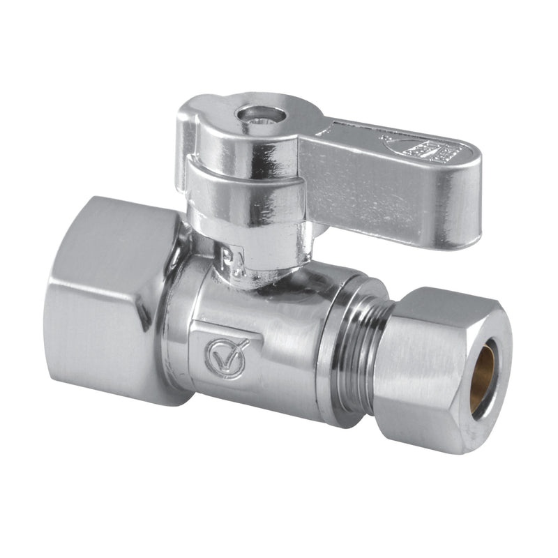 1/2-Inch FIP x 3/8-Inch O.D. Comp Quarter-Turn Straight Shut-Off Valve