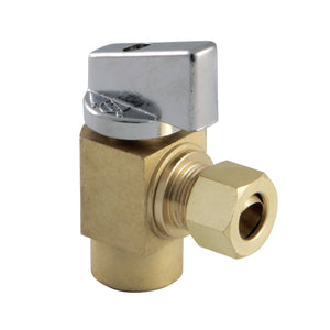 Columbia 1/2-Inch Sweat x 3/8-Inch OD Comp Quarter-Turn Angle Stop Valve