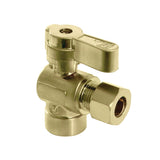 Baseline 1/2-Inch Sweat x 3/8-Inch OD Comp Quarter-Turn Angle Stop Valve