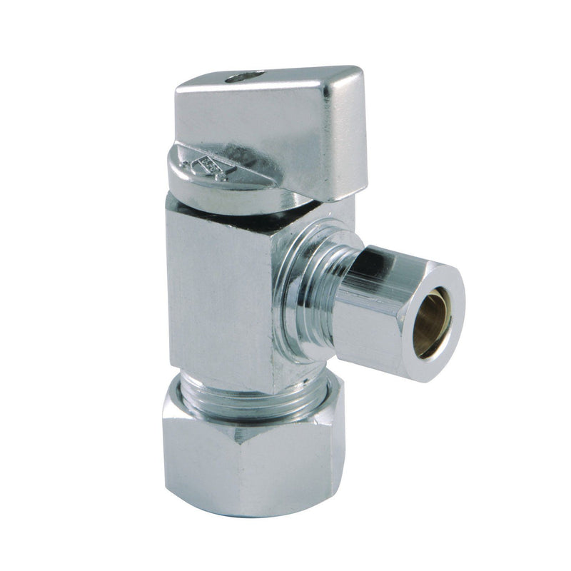 Columbia 5/8-Inch O.D. Comp x 3/8-Inch O.D. Comp Quarter-Turn Angle Shut-Off Valve