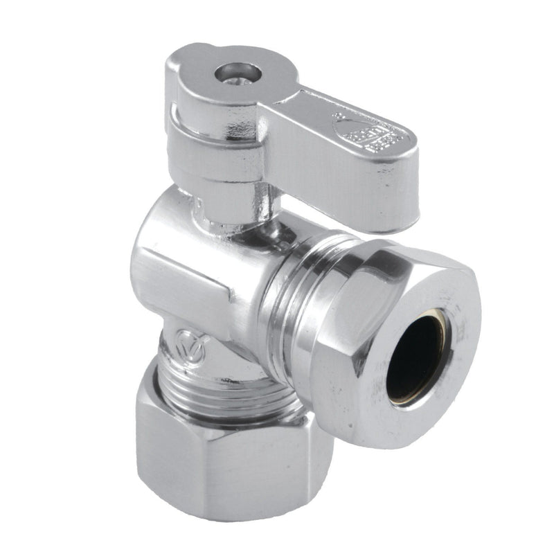 5/8-Inch O.D. Comp x 1/2-Inch or 7/16-Inch Slip Joint Quarter-Turn Angle Shut-Off Valve