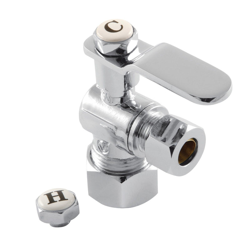 Whitaker 5/8-Inch O.D. Comp x 3/8-Inch O.D. Comp Quarter-Turn Angle Shut-Off Valve