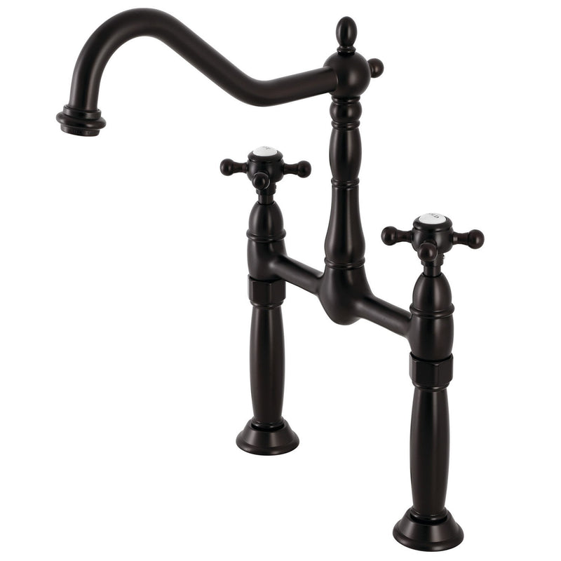 Two-Handle 2-Hole Deck Mount Bridge Vessel Faucet