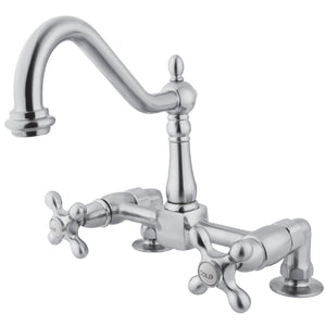 Heritage Two-Handle 2-Hole Deck Mount Bridge Kitchen Faucet