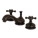 Vintage Two-Handle 3-Hole Deck Mount Widespread Bathroom Faucet with Brass Pop-Up