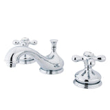 Heritage Two-Handle 3-Hole Deck Mount Widespread Bathroom Faucet with Brass Pop-Up