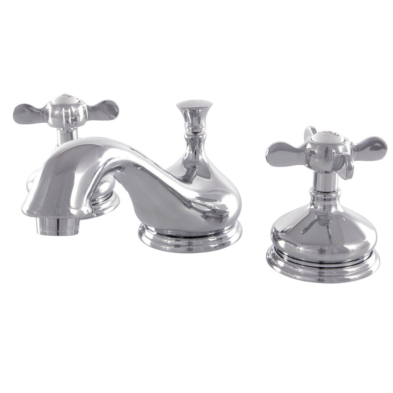 Essex Two-Handle 3-Hole Deck Mount Widespread Bathroom Faucet with Brass Pop-Up