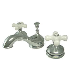 Heritage Two-Handle 3-Hole Deck Mount Widespread Bathroom Faucet with Brass Pop-Up Drain