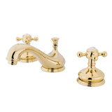 Vintage Two-Handle 3-Hole Deck Mount Widespread Bathroom Faucet with Brass Pop-Up
