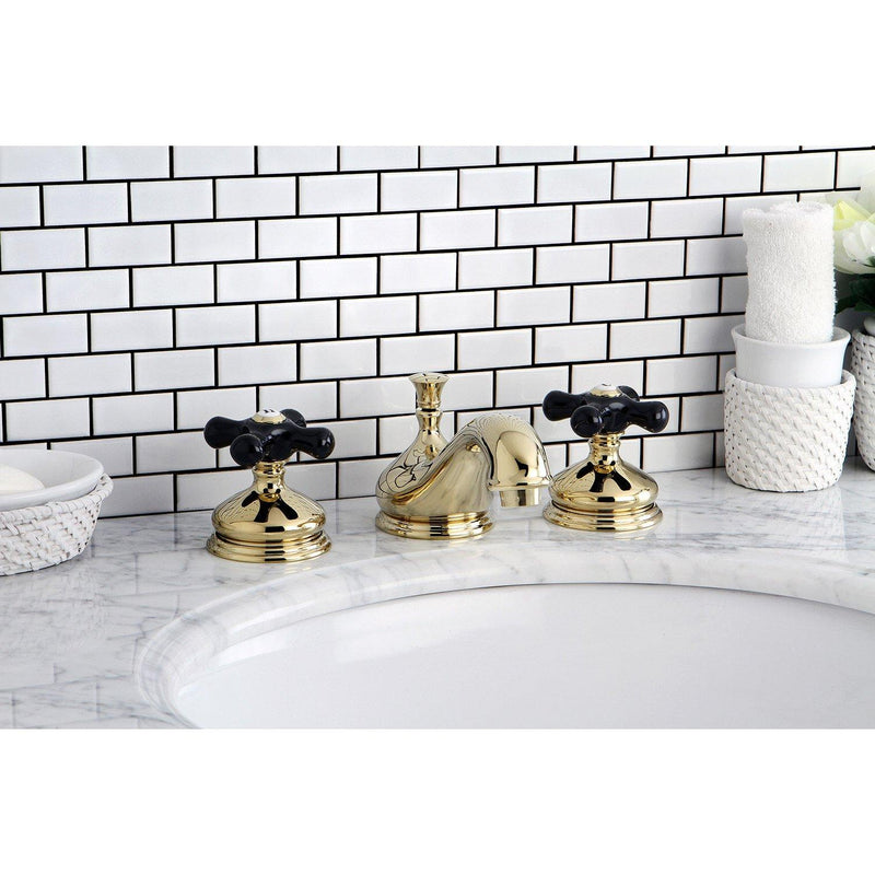 Duchess Two-Handle 3-Hole Deck Mount Widespread Bathroom Faucet with Brass Pop-Up Drain