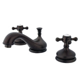 Vintage Two-Handle 3-Hole Deck Mount Widespread Bathroom Faucet with Brass Pop-Up