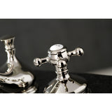 Vintage Two-Handle 3-Hole Deck Mount Widespread Bathroom Faucet with Brass Pop-Up