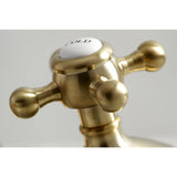 Vintage Two-Handle 3-Hole Deck Mount Widespread Bathroom Faucet with Brass Pop-Up