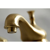 Vintage Two-Handle 3-Hole Deck Mount Widespread Bathroom Faucet with Brass Pop-Up
