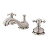 Vintage Two-Handle 3-Hole Deck Mount Widespread Bathroom Faucet with Brass Pop-Up