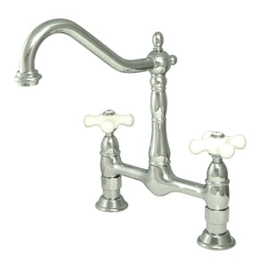 Heritage Two-Handle 2-Hole Deck Mount Bridge Kitchen Faucet