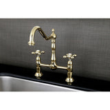 Heritage Two-Handle 2-Hole Deck Mount Bridge Kitchen Faucet