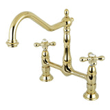 Heritage Two-Handle 2-Hole Deck Mount Bridge Kitchen Faucet