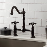 Heritage Two-Handle 2-Hole Deck Mount Bridge Kitchen Faucet