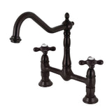 Heritage Two-Handle 2-Hole Deck Mount Bridge Kitchen Faucet