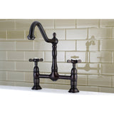 Essex Two-Handle 2-Hole Deck Mount Bridge Kitchen Faucet