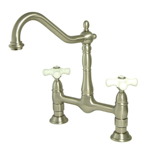 Heritage Two-Handle 2-Hole Deck Mount Bridge Kitchen Faucet