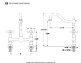 Essex Two-Handle 2-Hole Deck Mount Bridge Kitchen Faucet