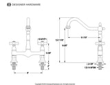 Duchess Two-Handle 2-Hole Deck Mount Bridge Kitchen Faucet