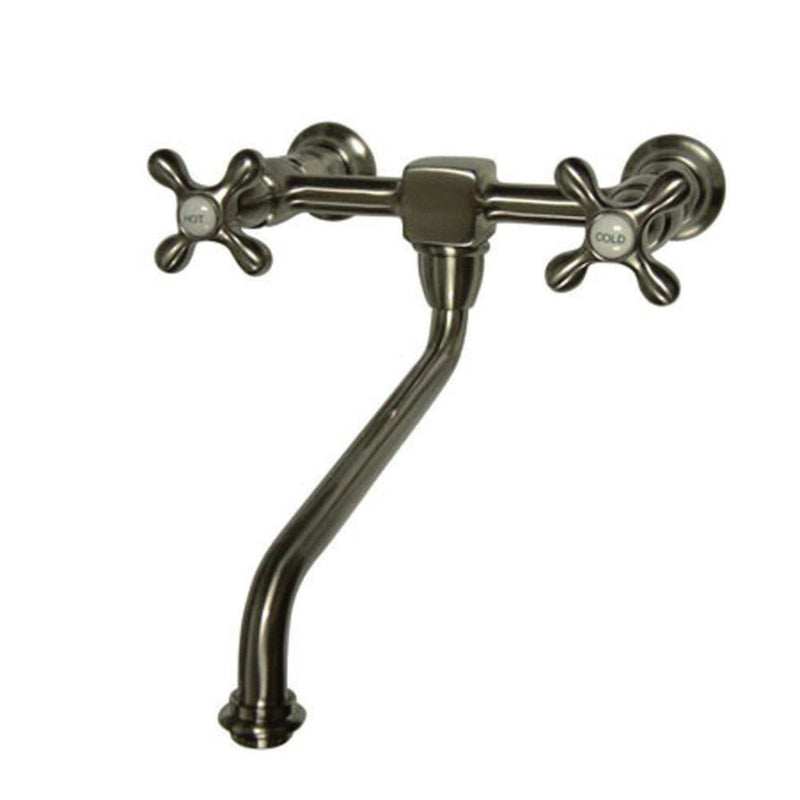 Heritage Double-Handle 2-Hole Wall-Mount Bridge Kitchen Faucet