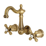 Heritage Two-Handle 3-Hole Wall Mount Bathroom Faucet