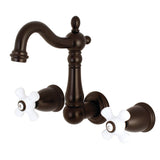 Heritage Two-Handle 3-Hole Wall Mount Bathroom Faucet