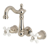 Heritage Double-Handle 3-Hole Wall Mount Bathroom Faucet