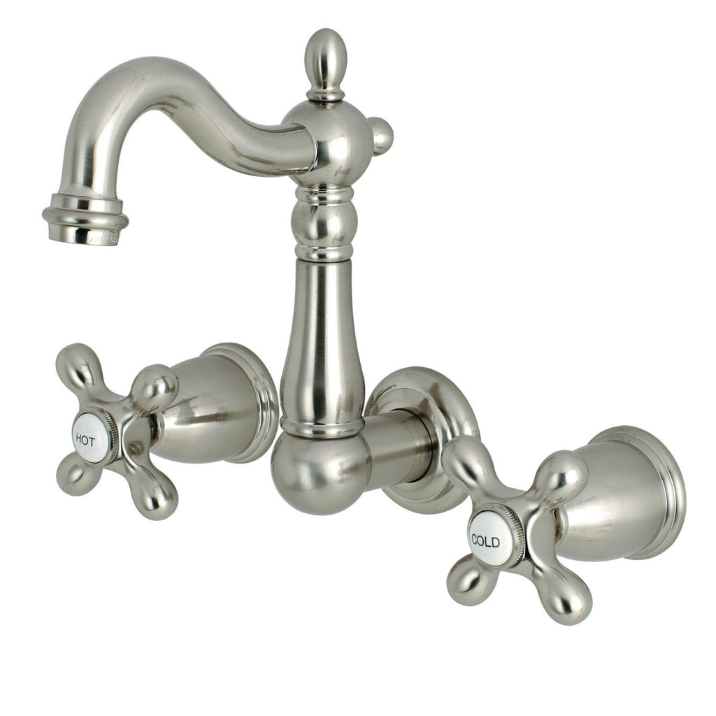 Heritage Two-Handle 3-Hole Wall Mount Bathroom Faucet