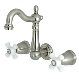 Heritage Two-Handle 3-Hole Wall Mount Bathroom Faucet