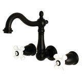 Heritage Two-Handle 3-Hole Wall Mount Bathroom Faucet