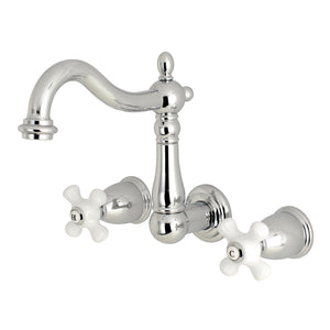 Heritage Two-Handle 3-Hole Wall Mount Bathroom Faucet