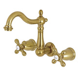 Heritage Double-Handle 3-Hole Wall Mount Bathroom Faucet