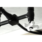 Heritage Double-Handle 3-Hole Wall-Mount Bridge Kitchen Faucet with Brass Sprayer