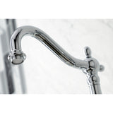 Heritage Two-Handle 2-Hole Wall Mount Bridge Kitchen Faucet with Brass Sprayer