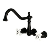 Heritage Two-Handle 3-Hole Wall Mount Kitchen Faucet